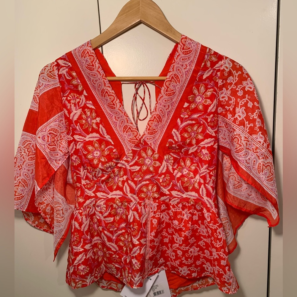 New with Tags Antik Batik Iloni Tee with Kimono Sleeves & Cutout Back (XS)